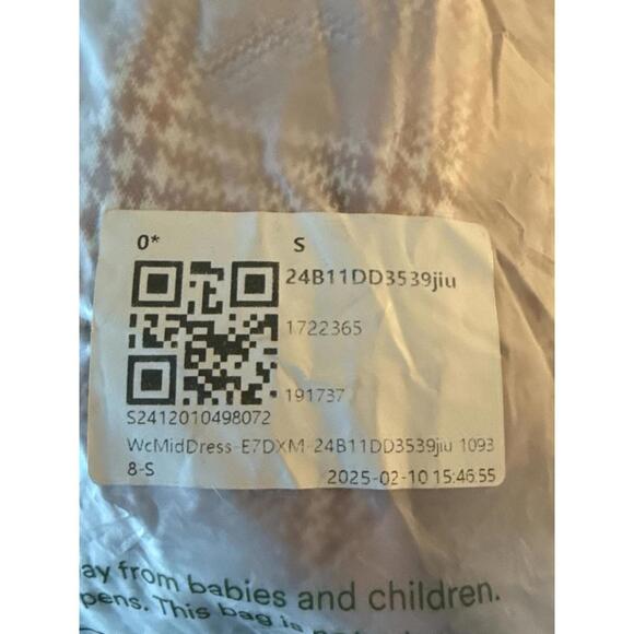 NWT Halara High Neck Houndstooth Plaid Long Sleeve Midi Work Dress Pink - Small - Picture 6 of 6